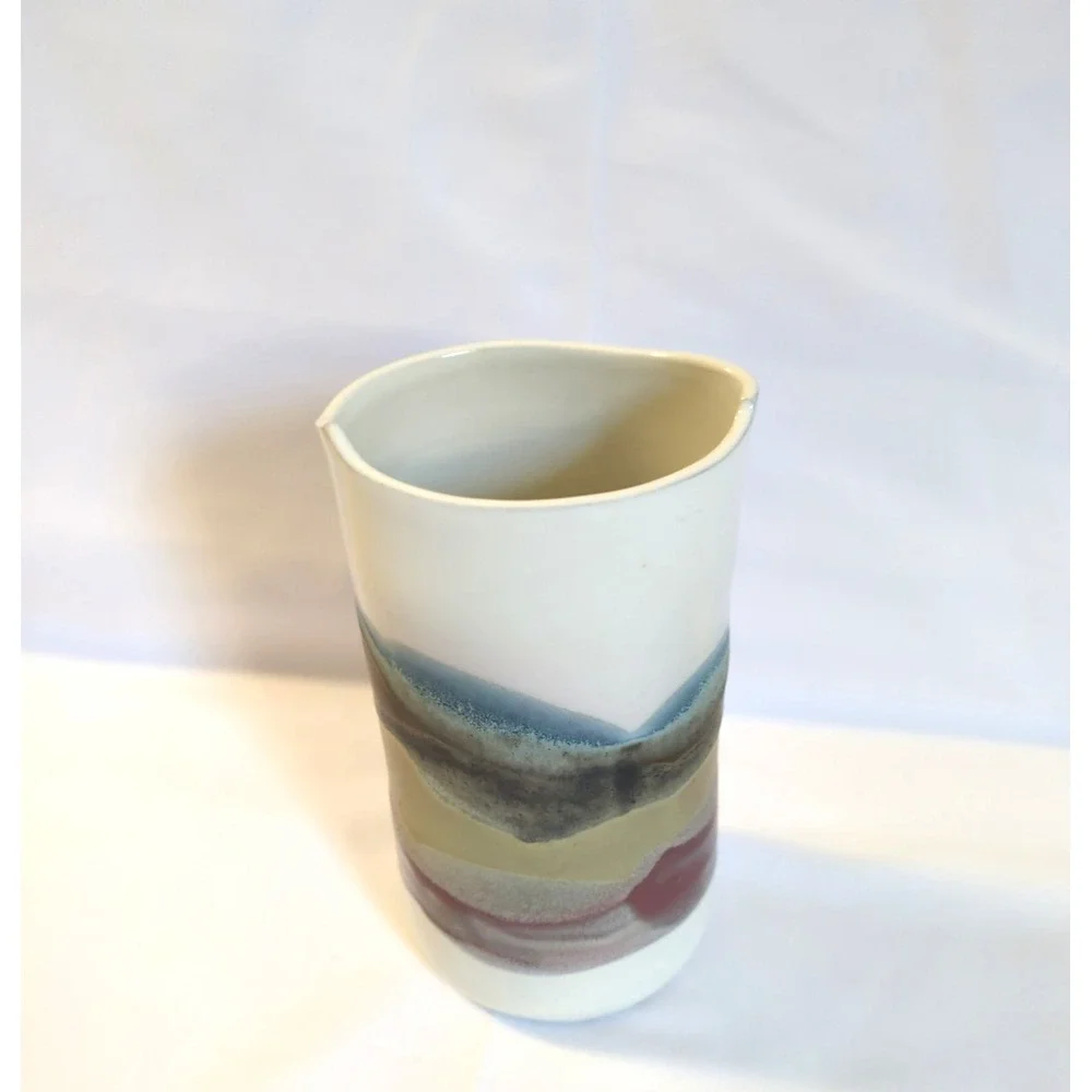 VTG Bonnema Signed Studio Pottery Vase Bethel, Maine Contemporary 7.5 in Tall